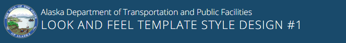 Example of division level header. Composed of the state seal and the words 'Department of Transportation & Public Facilites' in a small font and the words 'Measurement Standards & Commercial Vehicle Enforcement' in a larger font directly beneath.